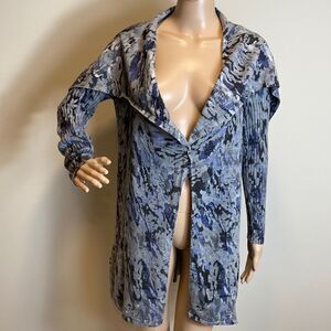 Alberto Makali open front cotton blend cardigan sweater size M